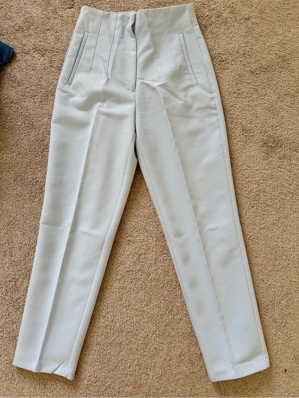 ZARA Light Blue Tailored Dress Cropped Pants. Size S.